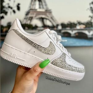 Women’s Size 8 Swarovski crystal custom Nike Air Force 1 New With box